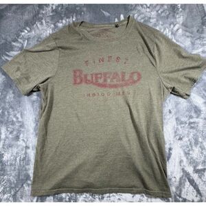 BUFFALO MEN'S FINEST INDIGO MFG GRAPHIC T-SHIRT(HEATHER GREEN XL)‎